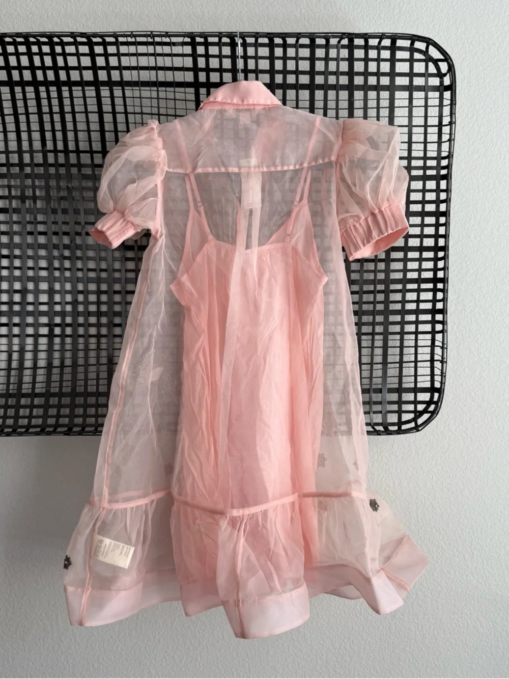 Anthropologie Maeve Short-Sleeve Embellished Mini Shirt Dress - Picture 7 of 8